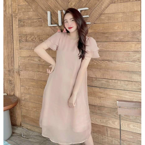 Đầm Bầu Lụa Tơ 2 Lớp M250 Lensi