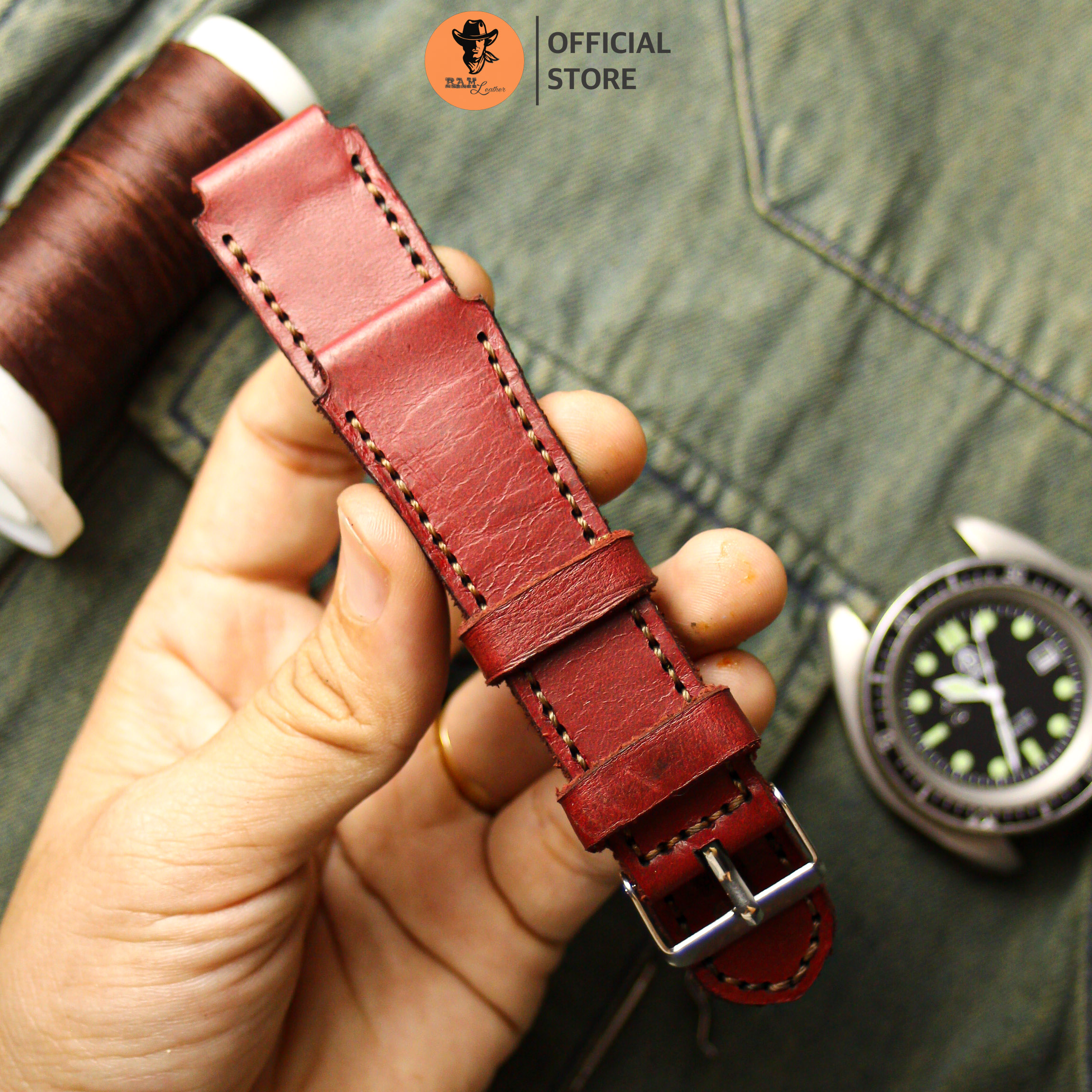 WATCH STRAPS DOUBLE COW LEATHER REAL