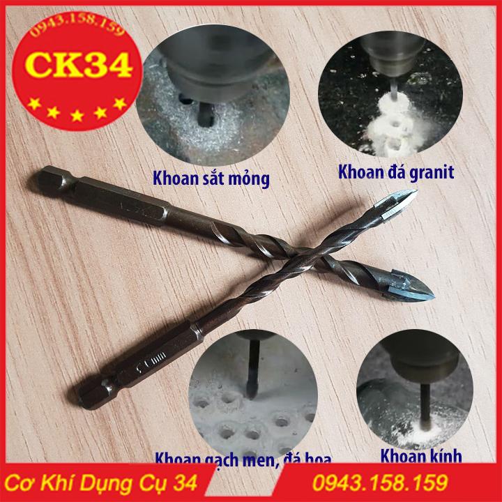Mũi khoan gạch men, kính thủy tinh, đá granit... phi 6 và 8