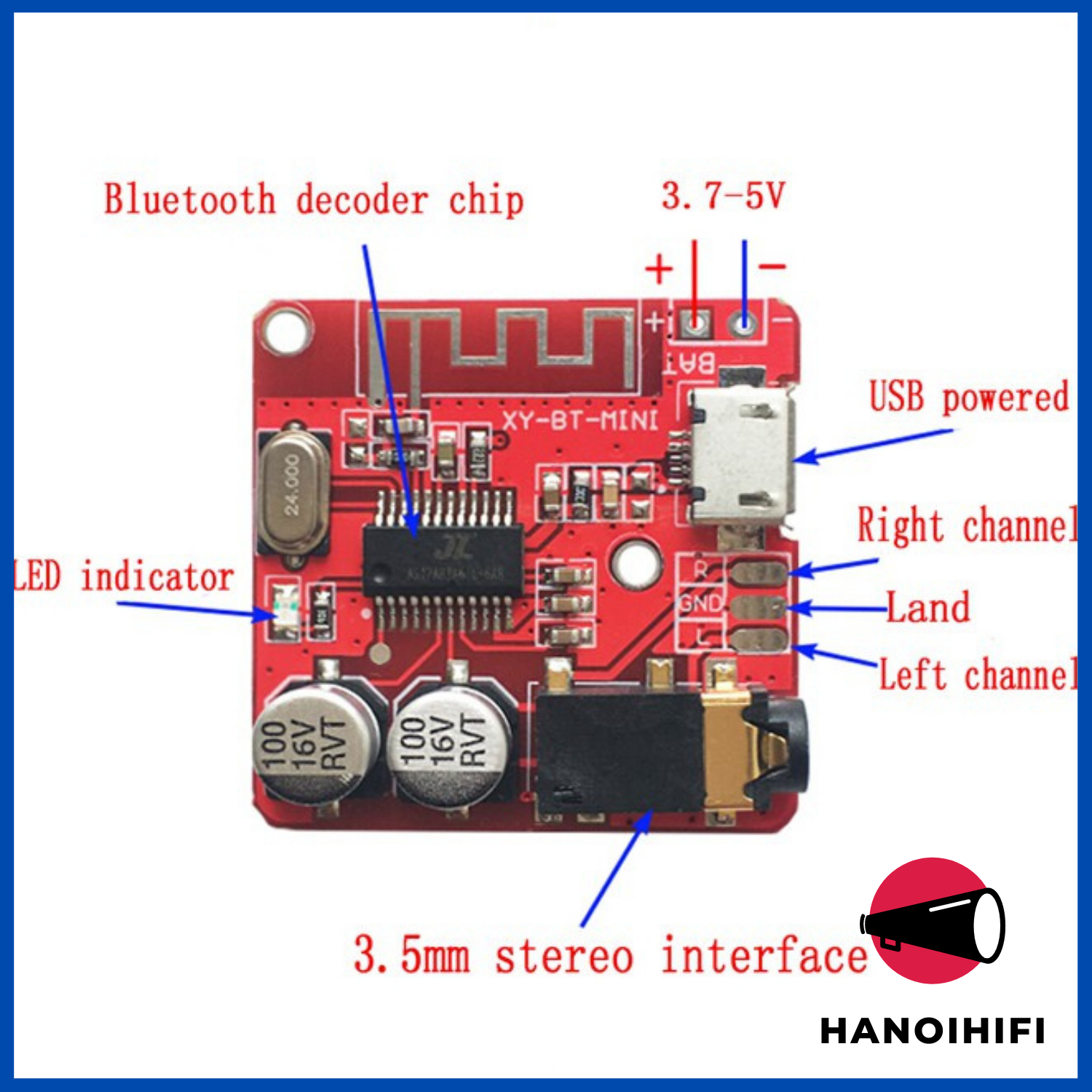 Mạch bluetooth 5.0 nguồn 5v micro USB XY-BT-MINI