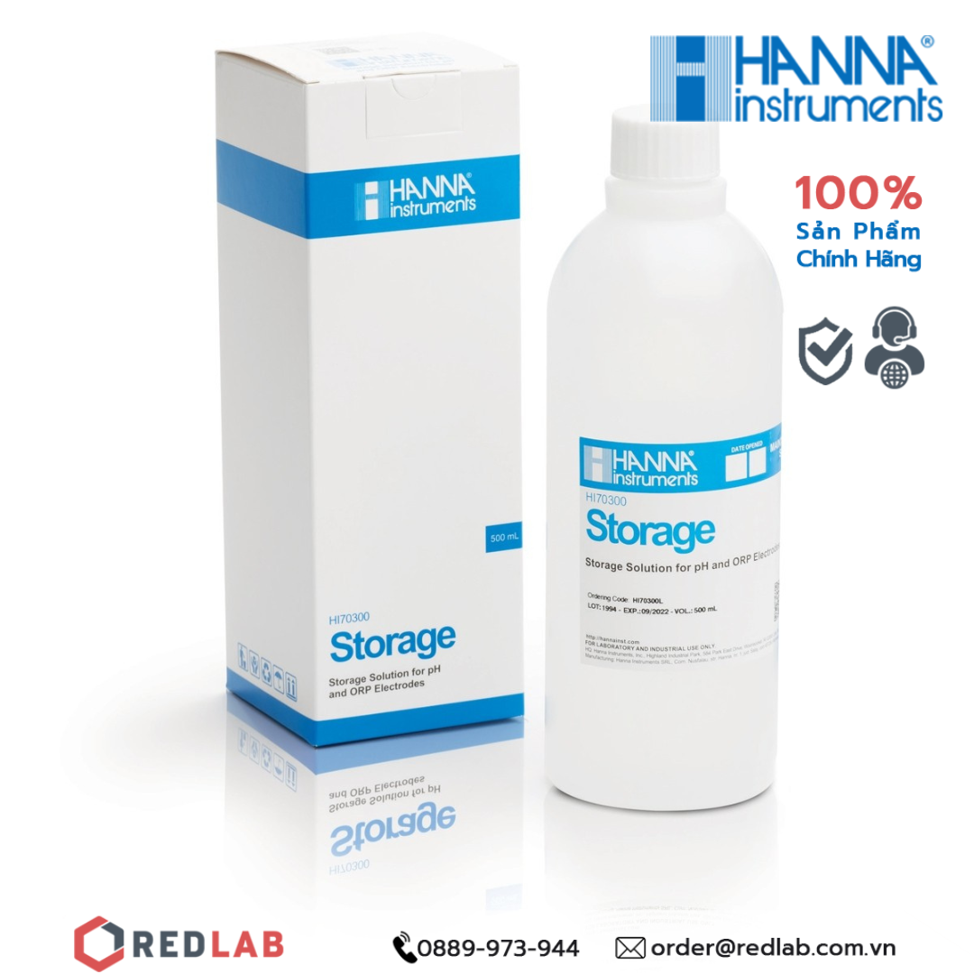 Dung dịch bảo quản điện cực ph và orp hanna hi70300l , có vat