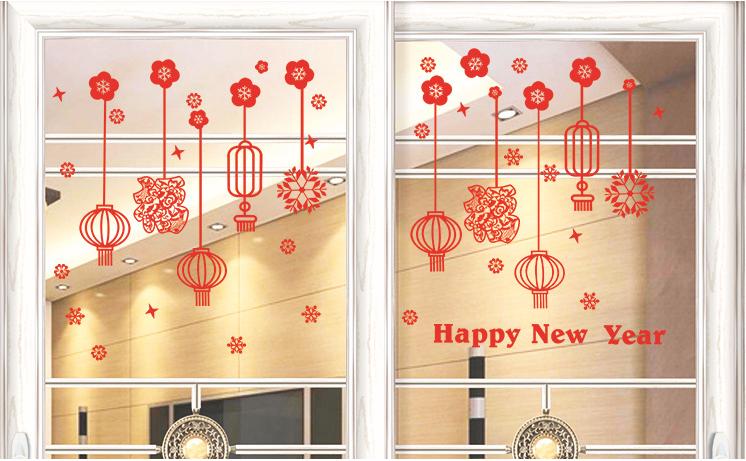 [HCM]Decal Trang Trí Tết - Rèm Dây Lồng Đèn Sợi