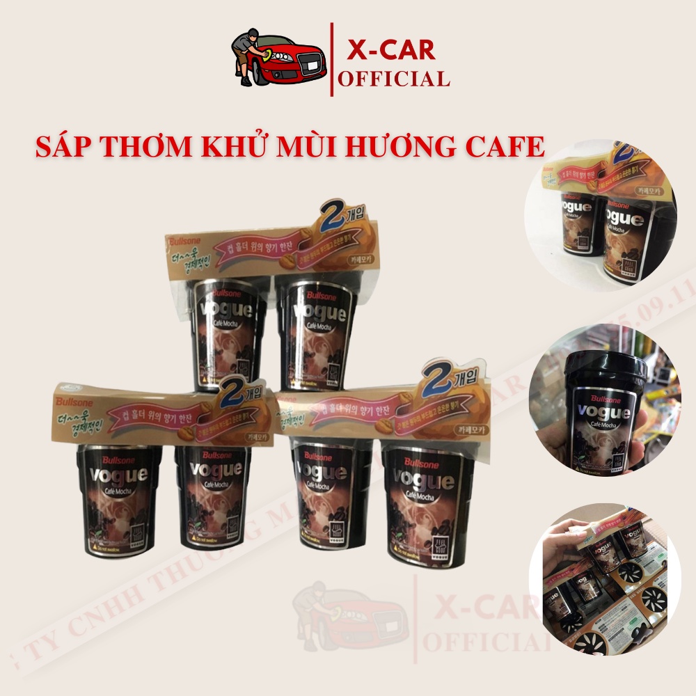 Cặp 2 hộp Sáp thơm Cafe Hàn quốc Bullsone Vogue dạng cốc để trên xe hơi