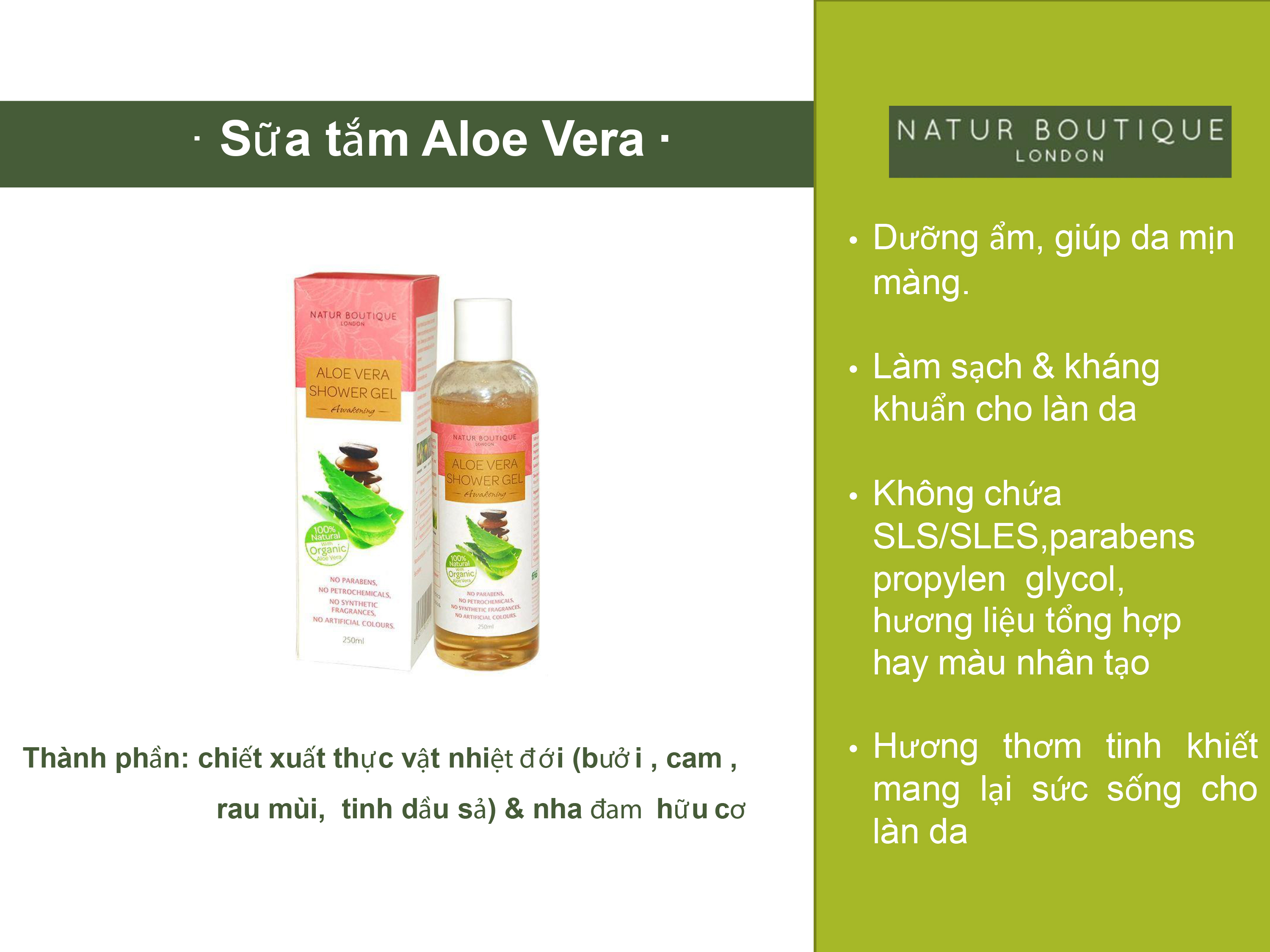 Sữa tắm Aloe Vera, 250ml (Aloe Vera Shower Gel, 250 ml)