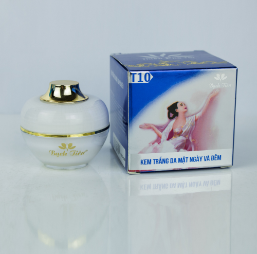 Bạch Tiên T10 - Kem dưỡng trắng da mặt ngày và đêm phiến hồng hoa - Saffron 12g - Mỹ Phẩm Nhật Việt Chính Hãng