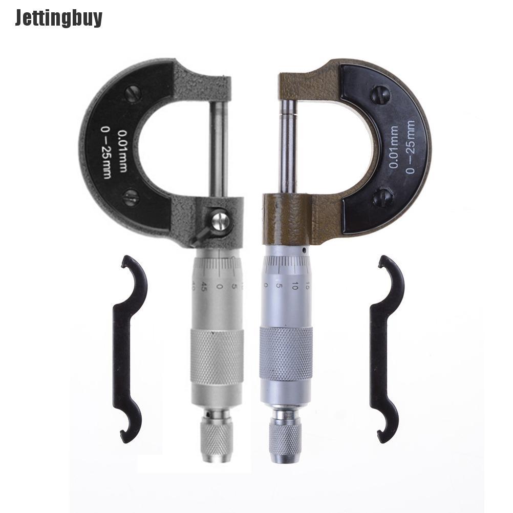 Jettingbuy Metal 0-25mm 0.01mm Gauge Outside Metric Micrometer Tool For Mechanist Caliper Tool