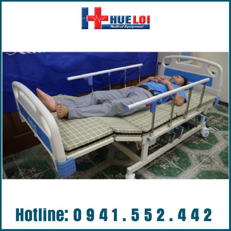 Giường điện Y tế đa năng 4 tay quay hạ chân góc to HL3