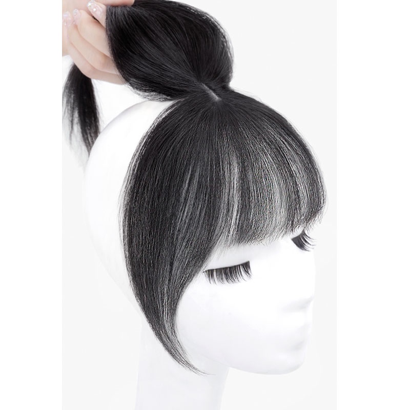 Tóc giả mái hói 3d tóc thật 100% có rãnh da đầu 25cm TG211