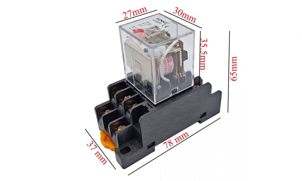 Relay trung gian Hh63p 12vdc, 24vdc, 220vac