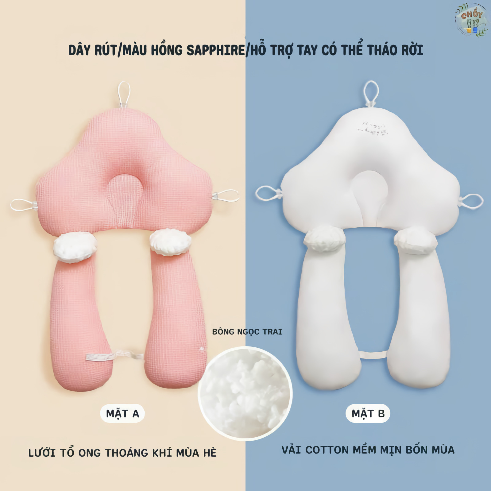 gối chống bẹp đầu cho trẻ em