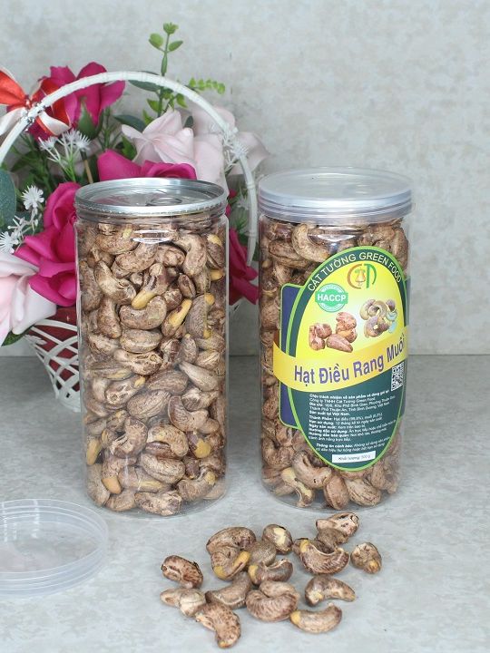 HẠT ĐIỀU RANG MUỐI NGUYÊN HẠT CÒN VỎ LỤA LOẠI A VIỆT (SIZE 520 HẠT/1KG) ĐÓNG 250-500G, HÀNG MỚI RANG MỖI NGÀY