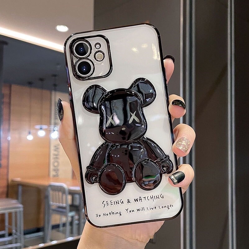 Ốp Silicon Gấu Bear Brick trong suốt ip13/ ip13pro/ ip13pro max