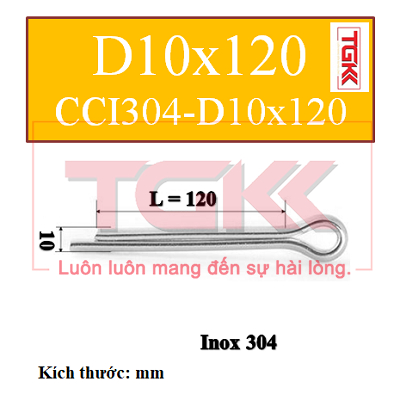 Chốt chẻ inox 304 d10