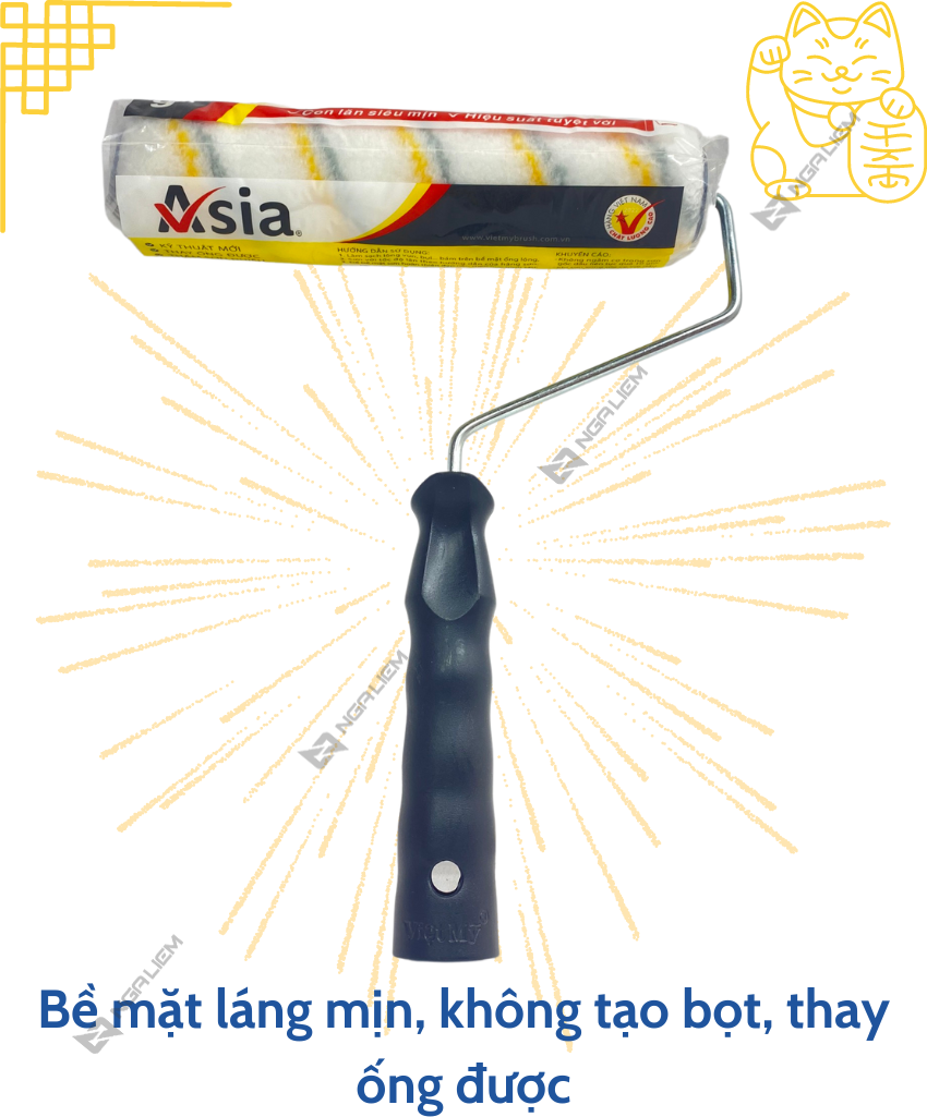 Lăn Sơn Nhựa Việt Mỹ (Lăn sơn chỉ 6cm; 10cm; Lăn sơn 11cm – 15cm – 21cm – 23cm)