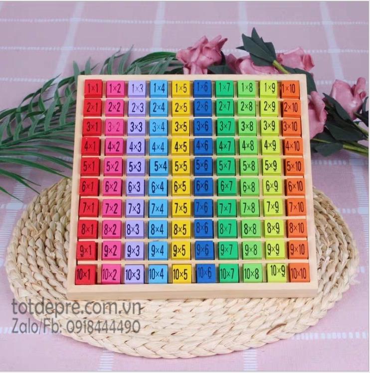 Đồ chơi bảng cửu chương từ 1 đến 10 cho bé