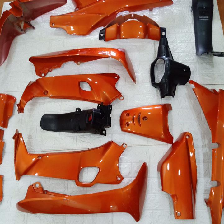 [TẶNG TEM] Bộ dàn áo Nhựa nguyên sinh ABS màu Cam xe Wave THÁI - Wave đèn pha 1 mắt, Wave ZX, WAVE a npha - wave 110 đời xe 1997 đến 2006 - có tặng KÈM BỘ TEM chống bay màu., chuyên cung cấp phụ tùng xe máyhàng đẹp giá cả phải chăng