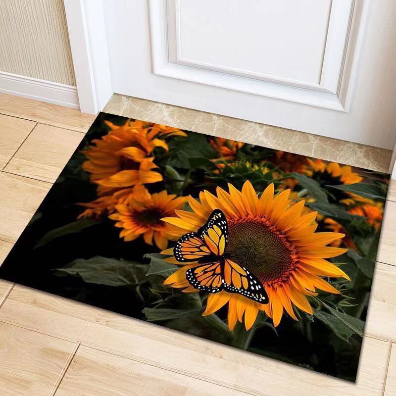 (50x80cm) THẢM CHÙI CHÂN LÔNG MỊN BÔNG HOA 3D