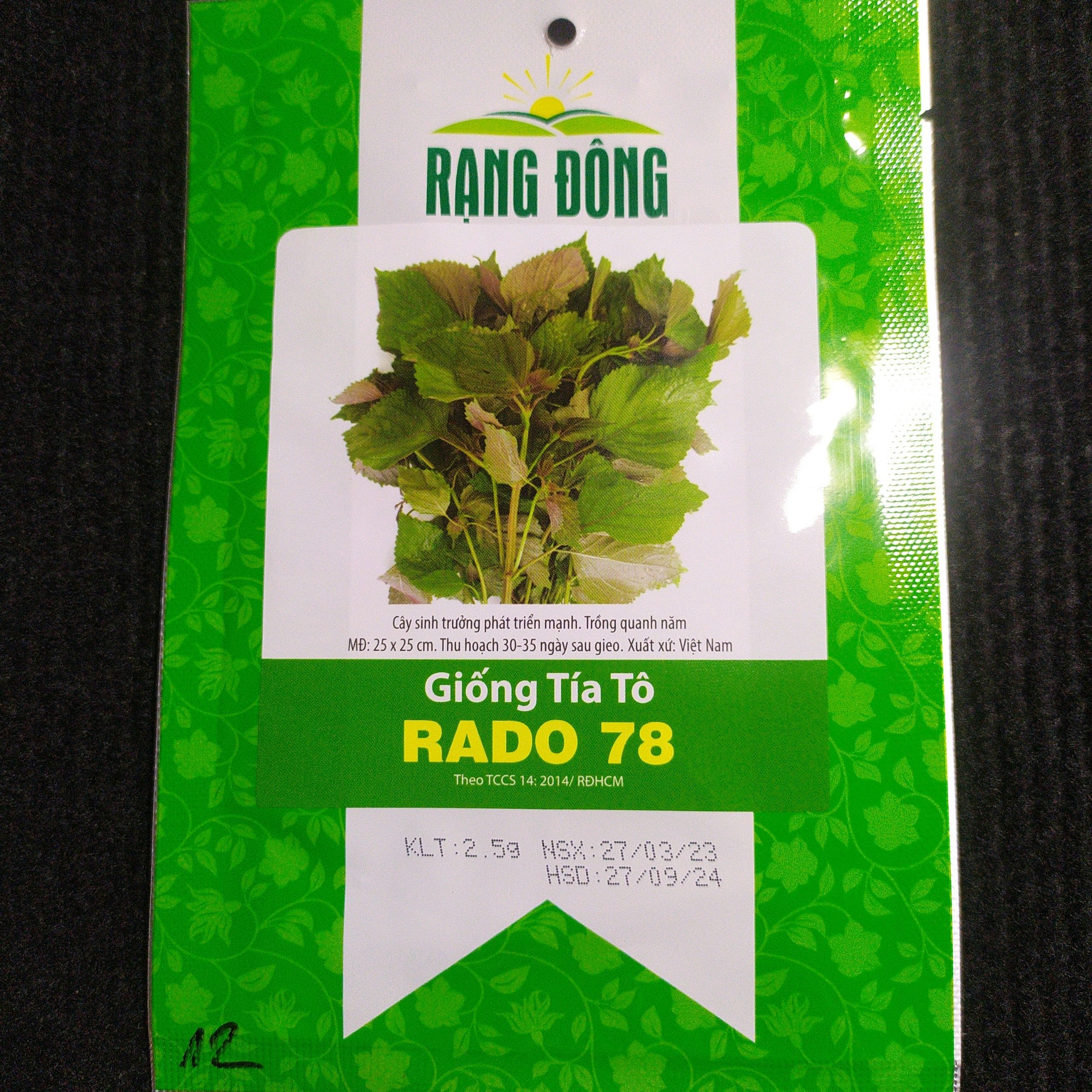 Hạt Giống Tía Tô (Gói 2.5gram) RADO 78 Rạng Đông