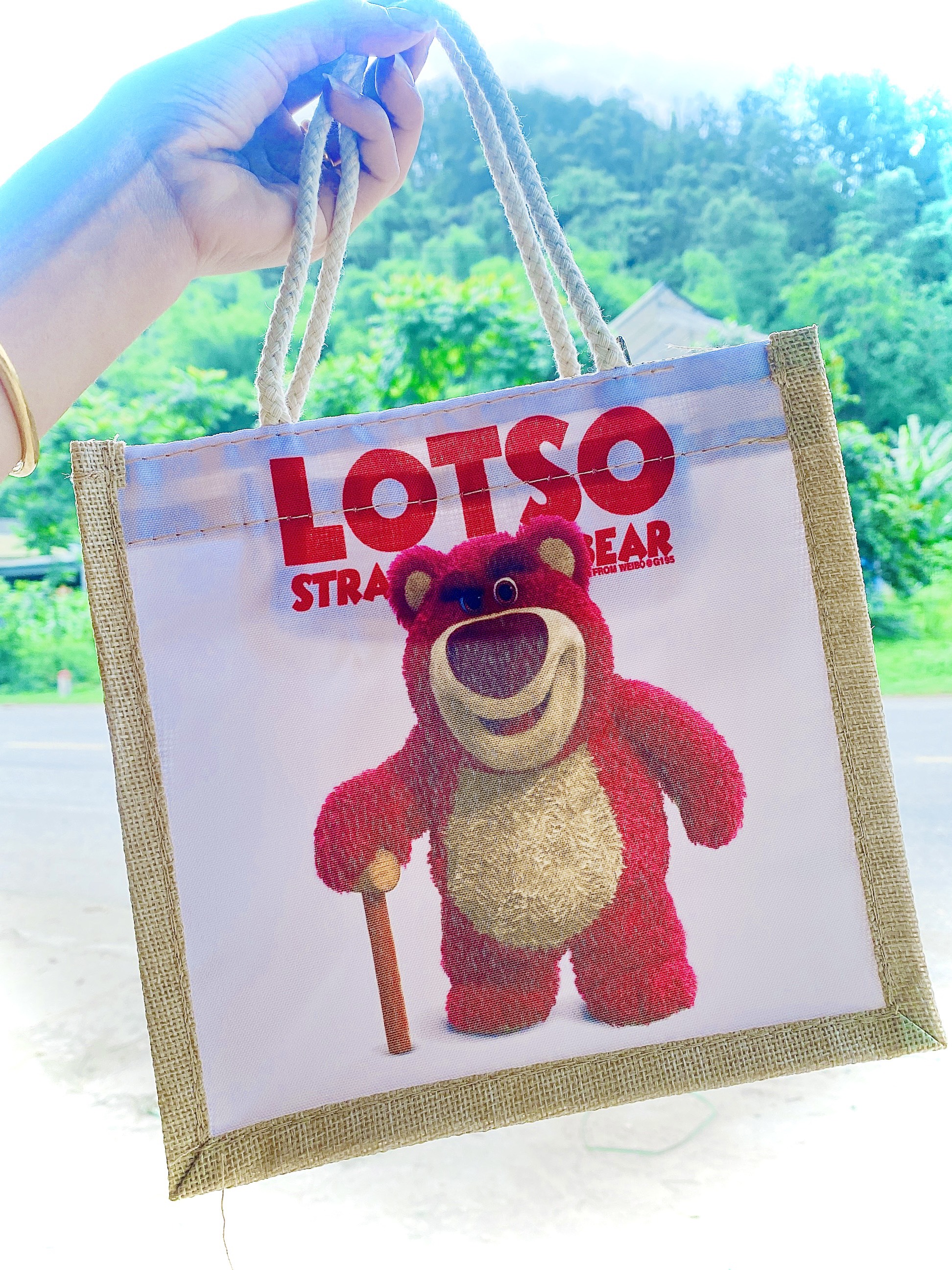 Túi Cói Hoạt hình Mini Size 21 Phong Cách Vintage - Túi sinh viên