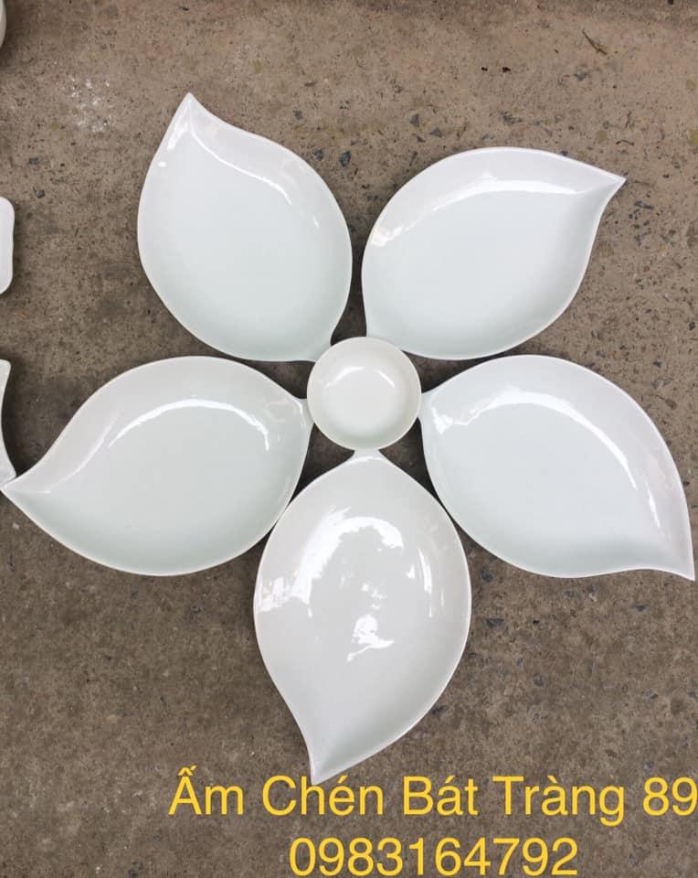 Bộ đĩa ăn bằng sứ hình lá