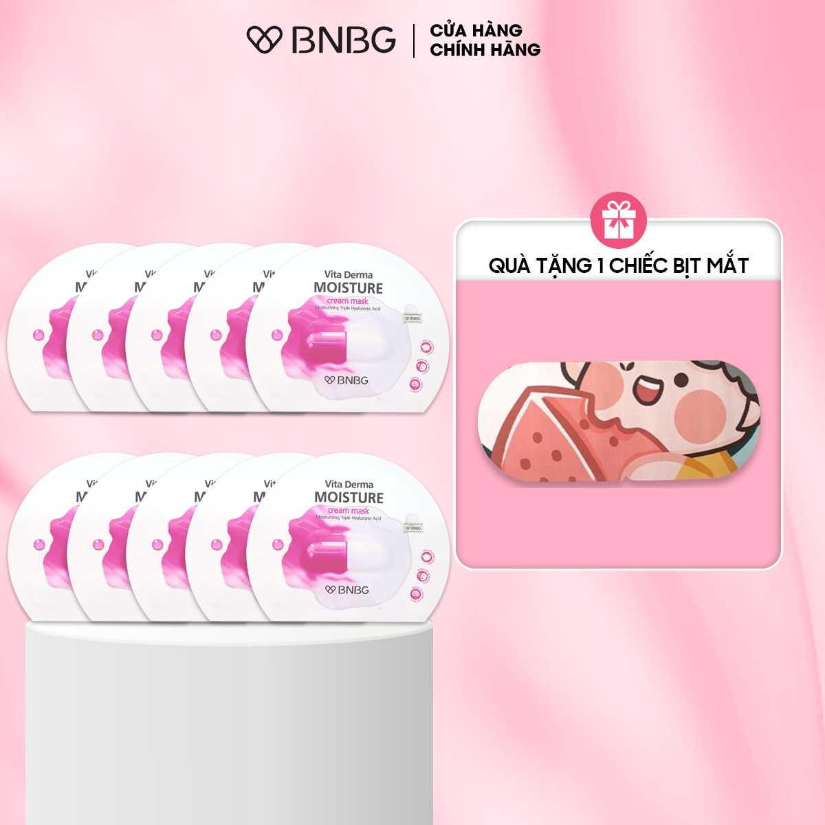 Combo 10 Mặt Nạ Kem Cấp Ẩm Đa Tầng BNBG Vita Derma Moisture Cream Mask