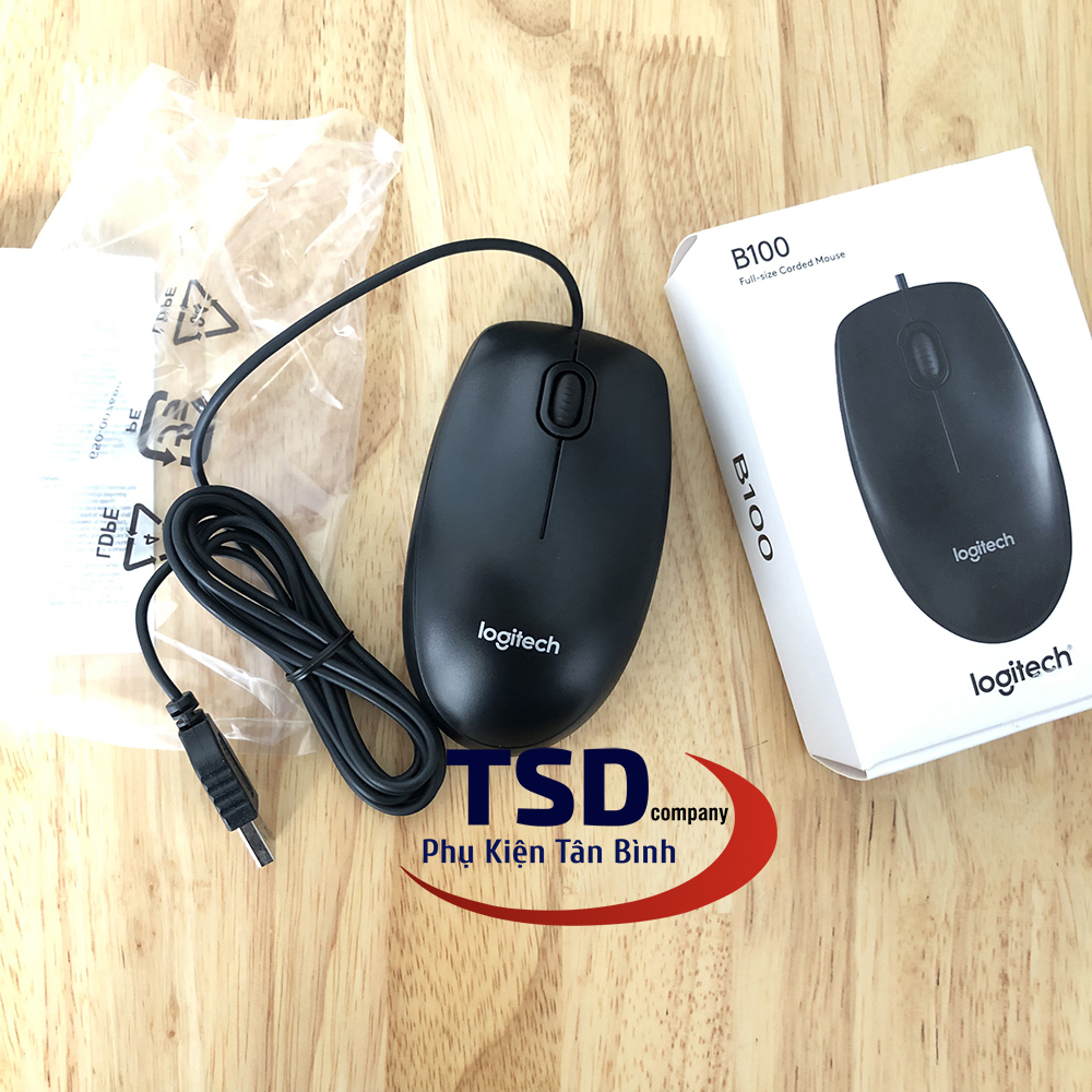 Chuột Quang USB Logitech B100 Chính Hãng 