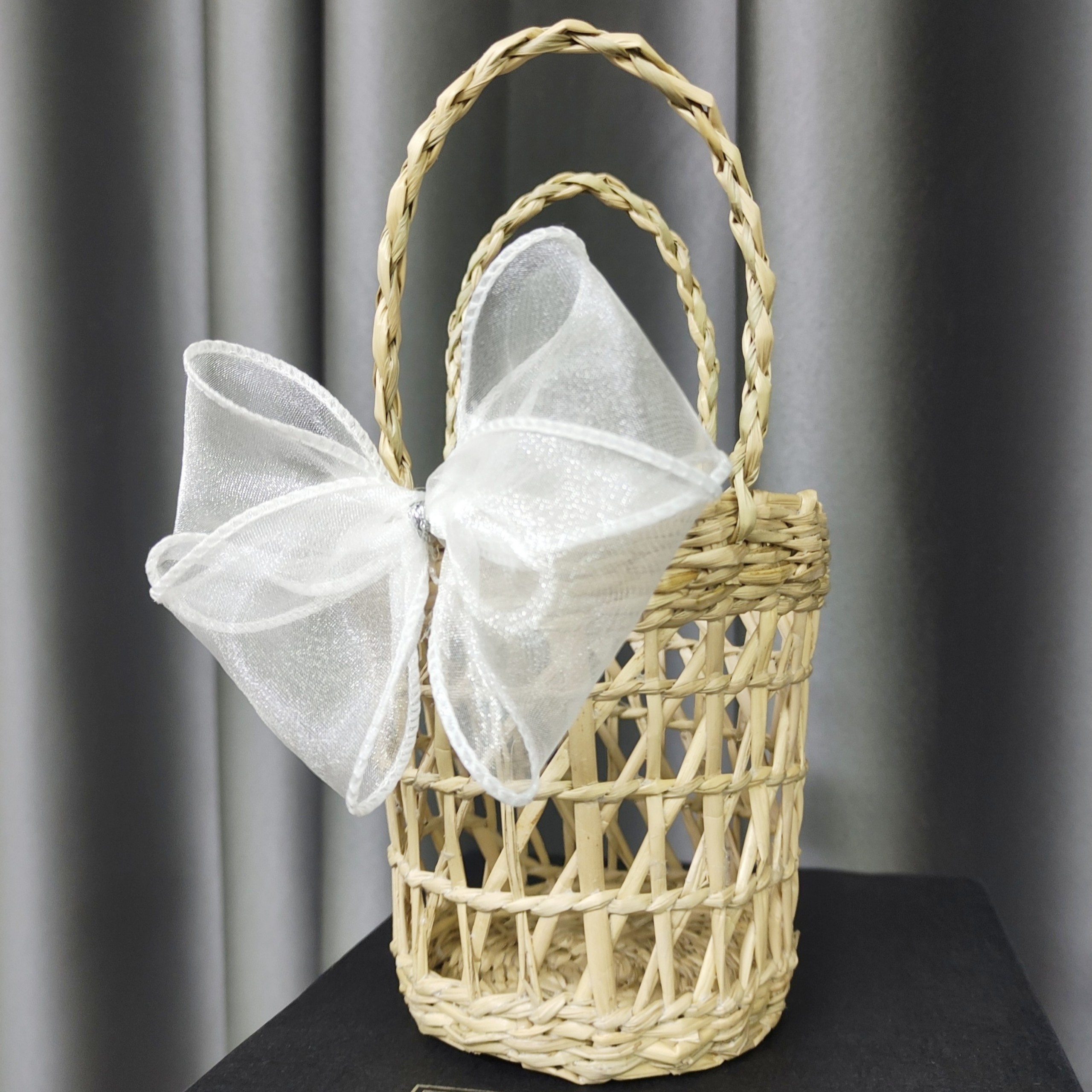 Túi Cói Mini Vintage Cầm Tay Sống Ảo (18x16cm)