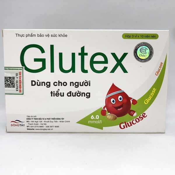 GLUTEX LÁ XOÀI - Hỗ trợ hạ đường huyết, ngăn ngừa biến chứng bệnh tiểu đường (Hộp 30 viên)