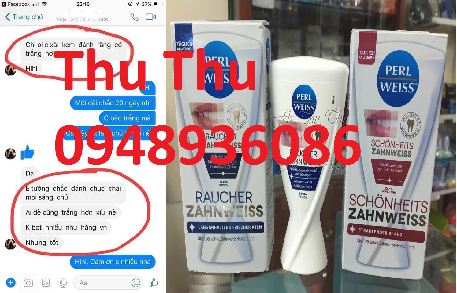 Kem đánh trắng răng Perlweiss Đức