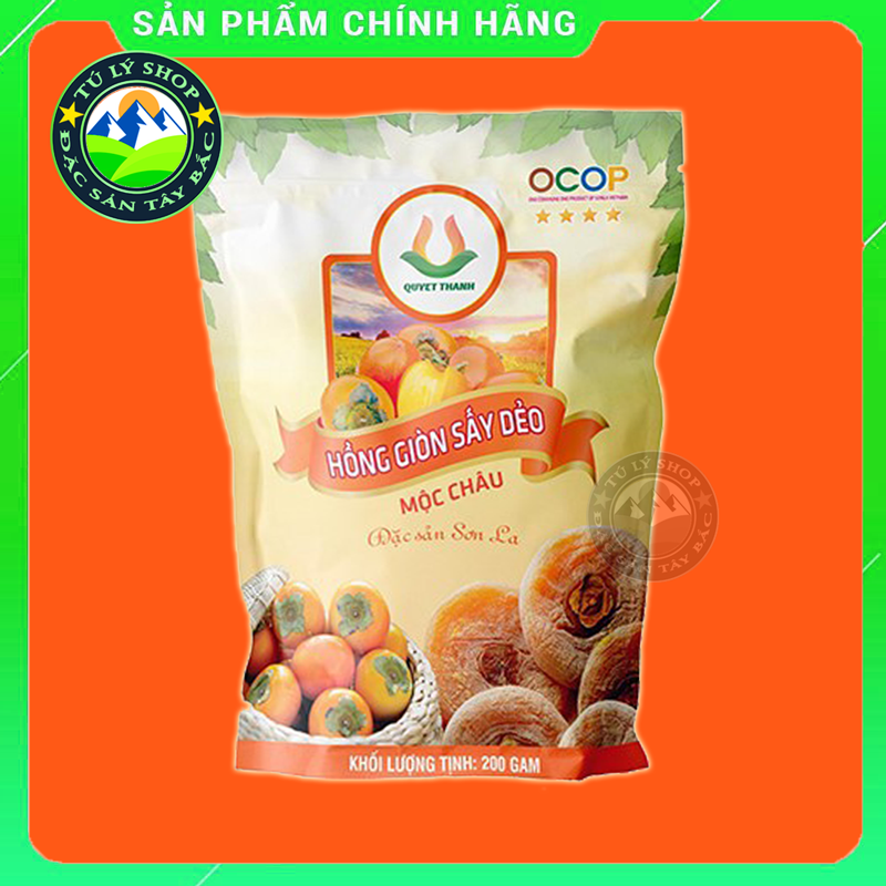 Hồng Giòn Sấy Dẻo Mộc Châu 200g (Hồng Sạch VietGap - Đặc Sản Mộc Châu)