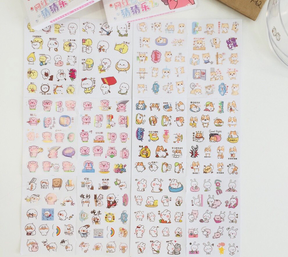 1 Hộp sticker 12 tờ siêu cute