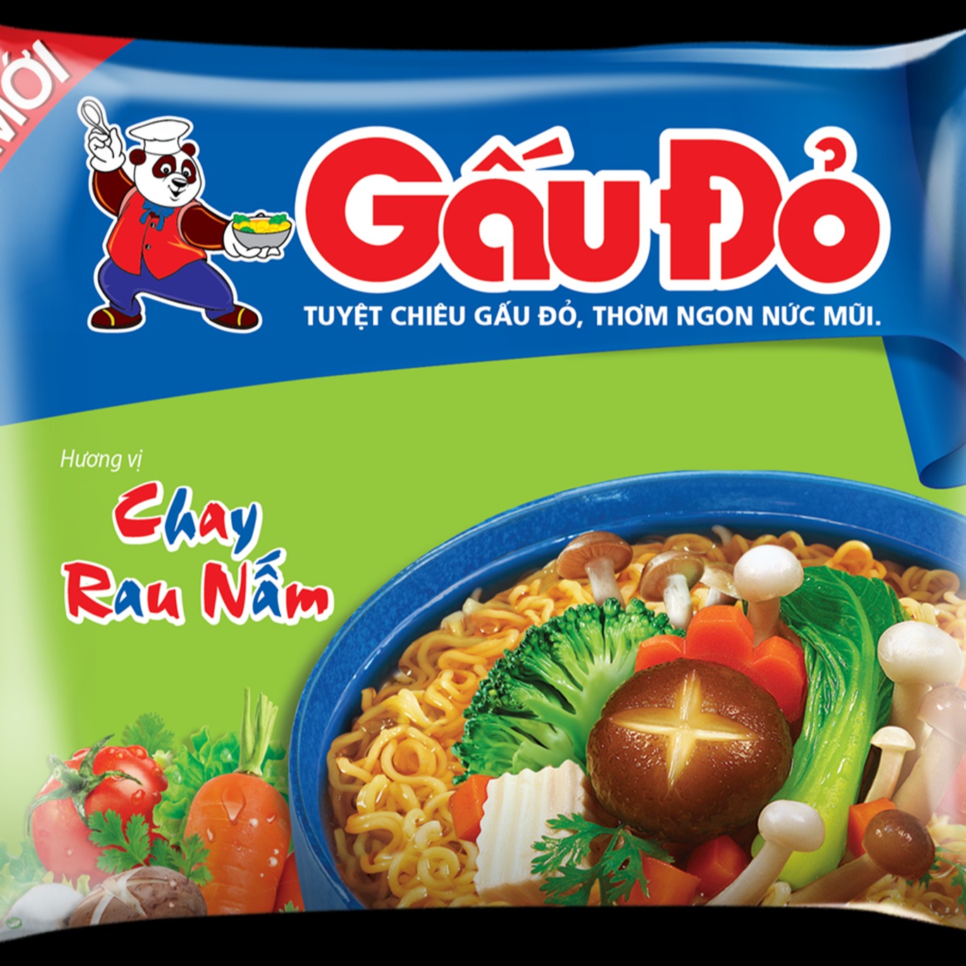 Thùng mì Gấu Đỏ chay rau nấm 30 gói