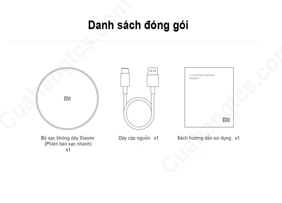 SẠC NHANH KHÔNG DÂY XIAOMI QI BH 1 Tháng