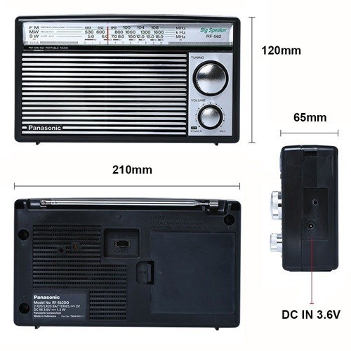 Radio Panasonic RF-562DD ( 1 ĐỔI 1 ) TẶNG PIN