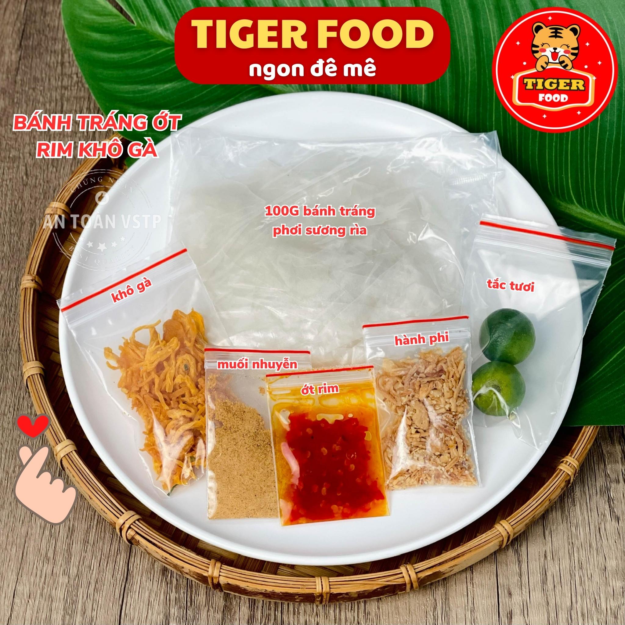 Bánh tráng ớt rim TIGER FOOD Bánh tráng phơi sương rìa trộn ớt rim full topping Siêu Phẩm ai cũng phải thử