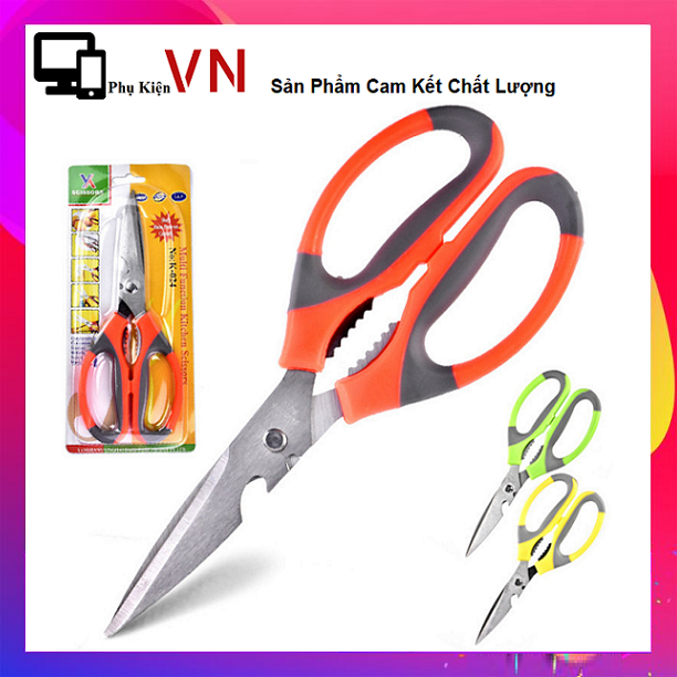 Kéo Làm Bếp Đa Năng K-024 - Kéo Làm Bếp 4in1 Bằng Thép Không Gỉ - Siêu Bền ( Hàng Loại Tốt )