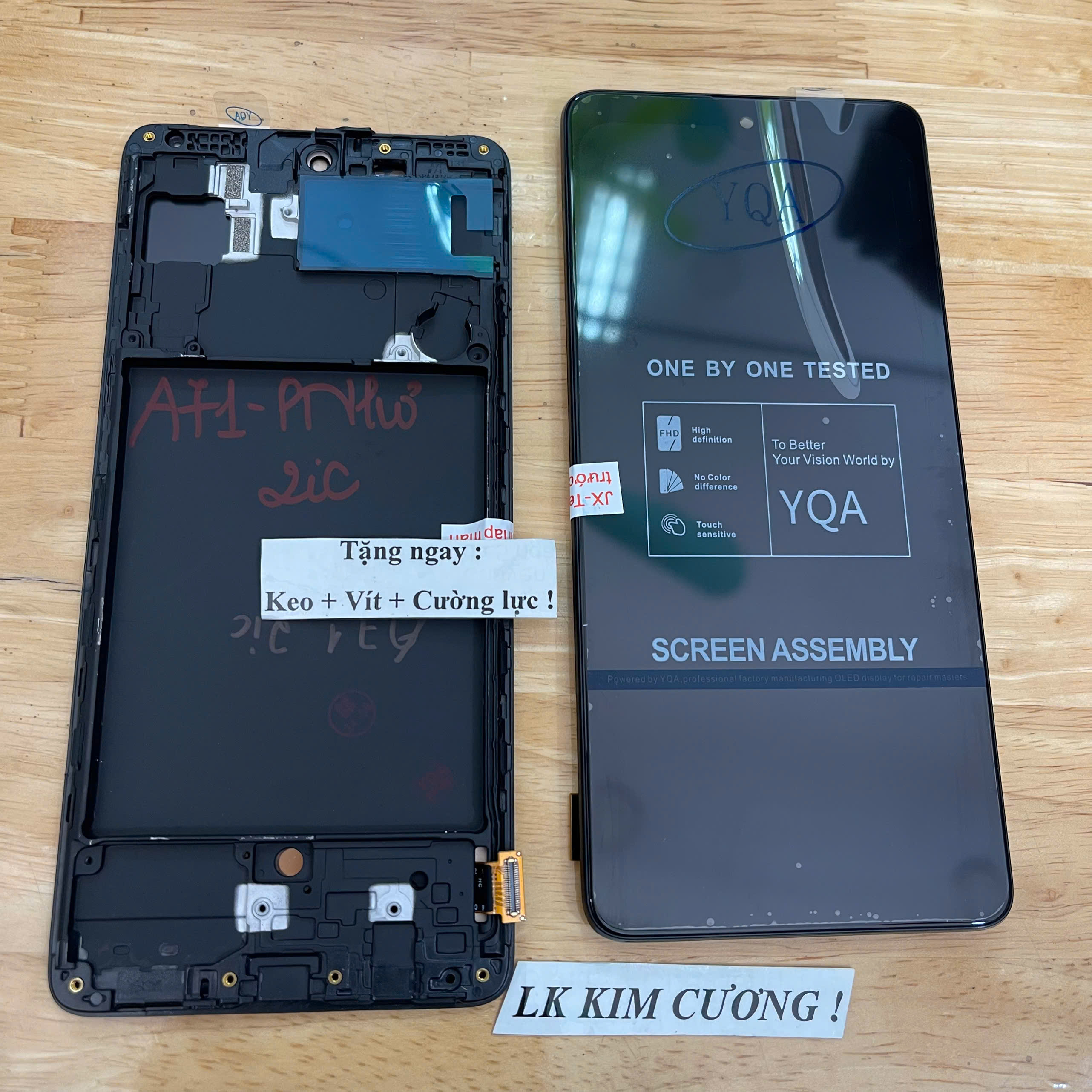 Màn hình thay thế ss A71 - PHÔI NHỎ - liền khung - OLED (2IC)