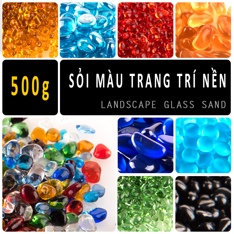 Sỏi thủy tinh màu Sỏi trang trí