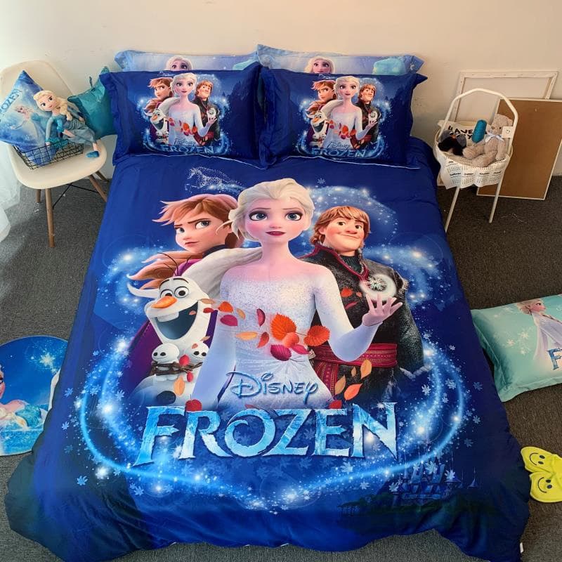 Bộ chăn ga cotton Disney mẫu Elsa cho bé gái