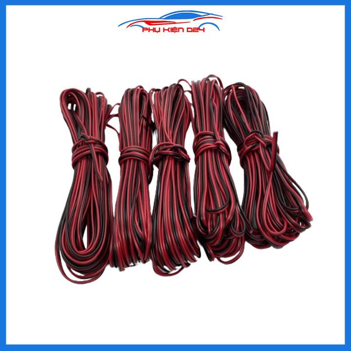 Cuộn 100 Mét Dây Điện Đôi Đen Đỏ Lõi 0.2mm