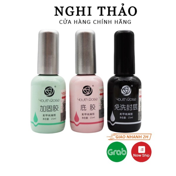Bộ 3 hoa hồng - Combo Base top cứng móng hoa hồng giá rẻ