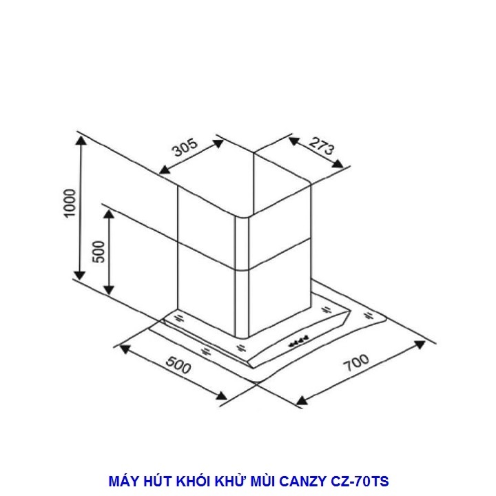 Máy hút mùi kính cong Canzy CZ 70TS