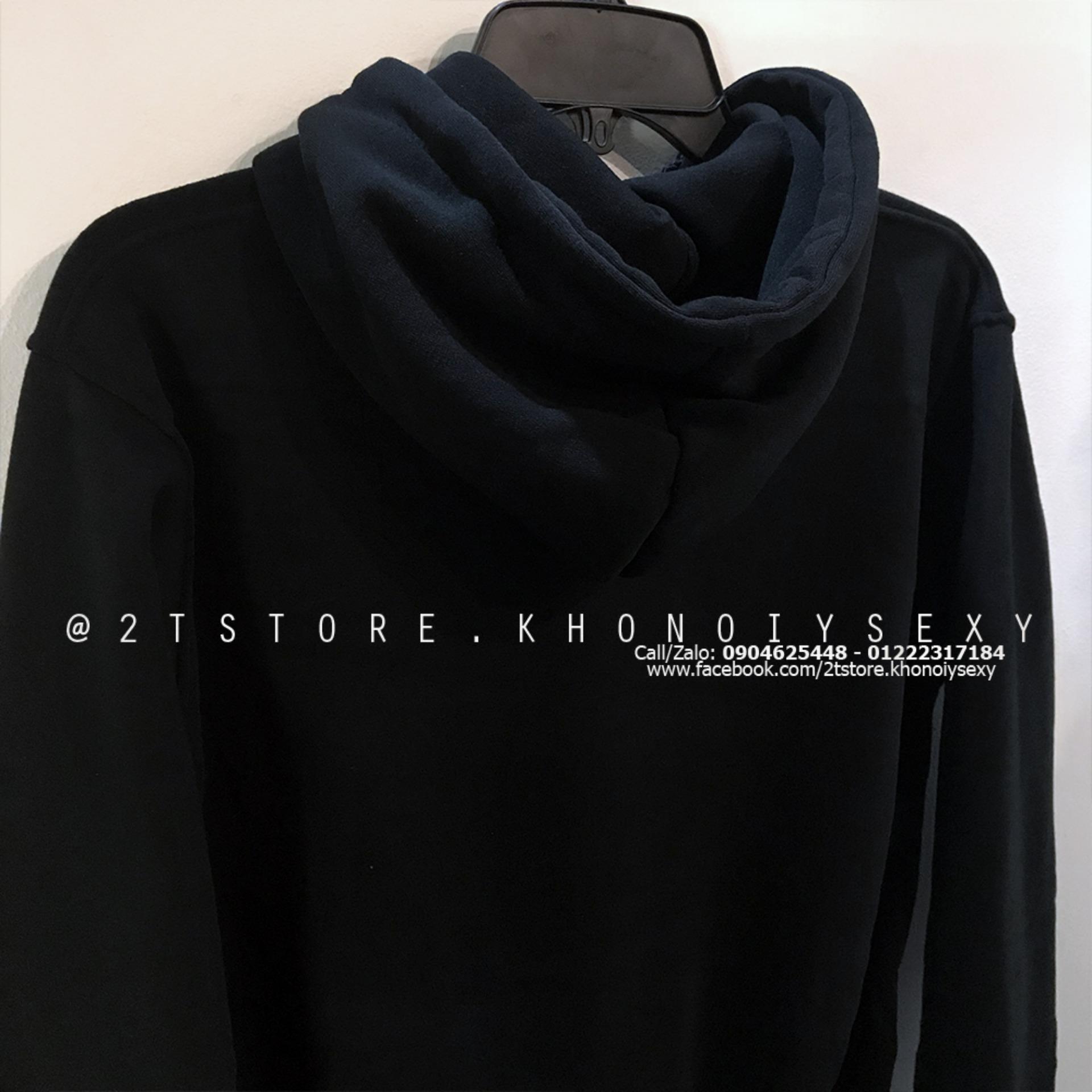 [4.4 HOÀN TIỀN 15%]ÁO KHOÁC HOODIE TRƠN UNISEX - ĐEN
