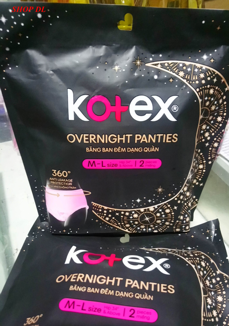 Thùng 16 gói băng vệ sinh ban đêm dạng quần Kotex 360 độ 2 miếng gói - bao