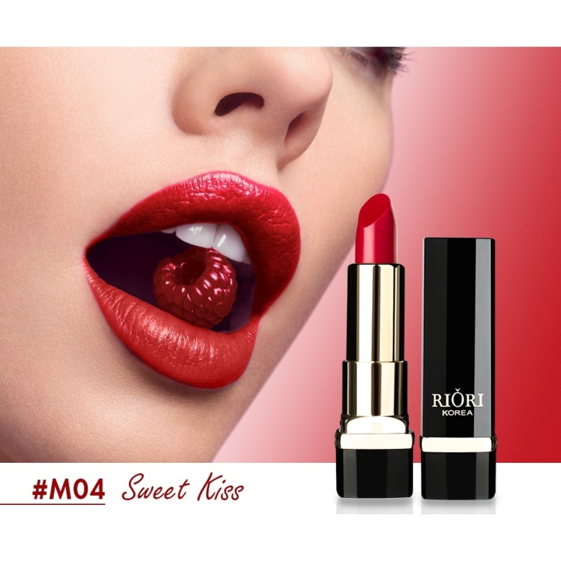 Son lì pha dưỡng lên màu chuẩn, bền màu, lâu trôi không gây khô, thâm môi Riori Matte Me Lipstick chính hãng có 6 màu son dạng thỏi 3,5g