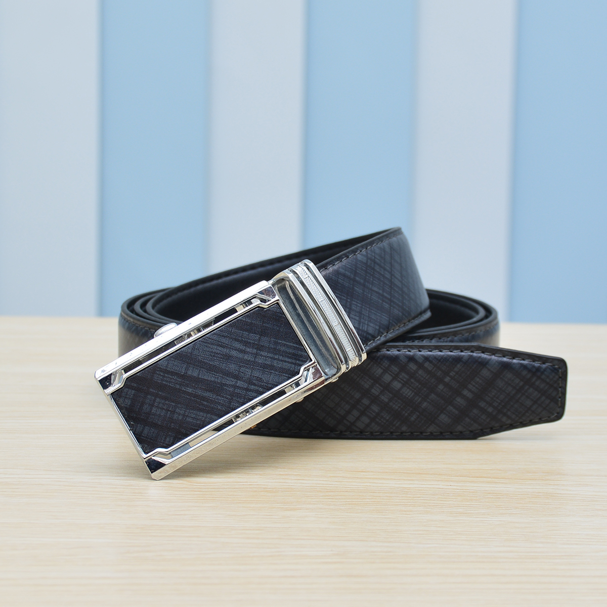 Thắt Lưng Da Bò Nam Shakavn SK510 (đen vân)
