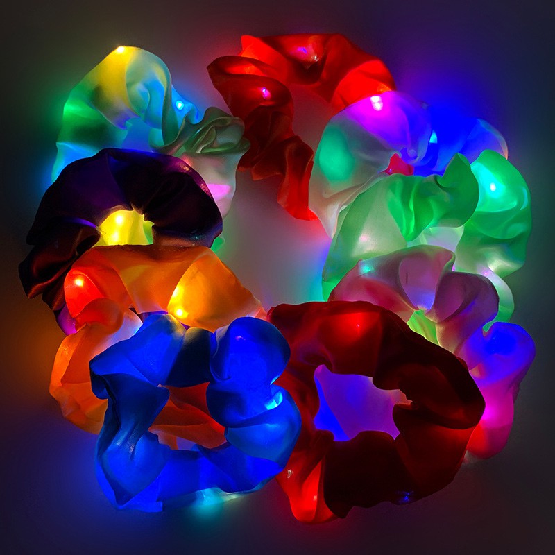 ( ĐƯỢC CHỌN MÀU ) Dây buộc tóc Scrunchies Hàn Quốc đèn led phát sáng