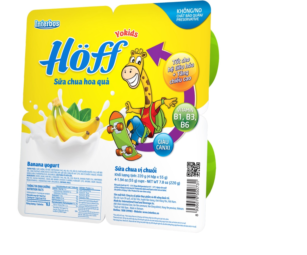 Sữa chua Organic Hoff trẻ em ( 1 lốc - 6 hủ )