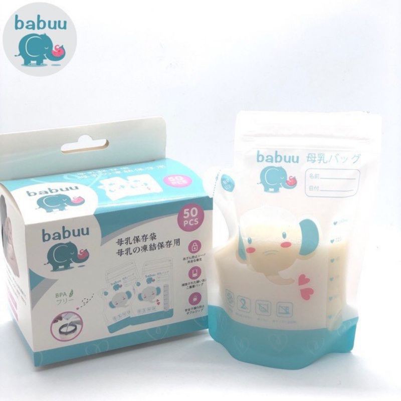 Túi trữ sữa Babuu Nhật Bản 250ml (chính hãng)