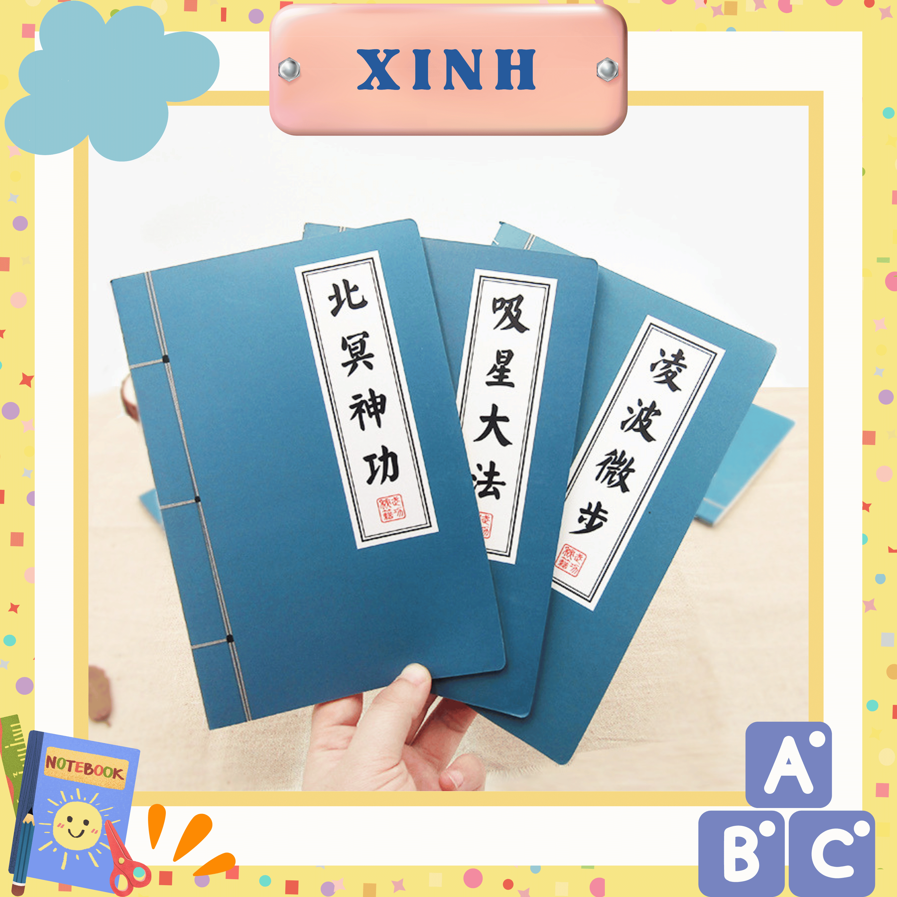 Vở cổ trang có kẻ ngang A5 60 trang, sổ tay bí kíp võ công